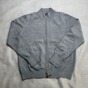 Sid Mashburn 100% Cashmere Sweater Men's L Gray Full Zip Cardigan Jacket